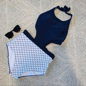 mermaid swimsuit with side cutouts